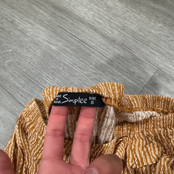 Simplee Tan/Beige Strapless Jumpsuit - Picture 4 of 4